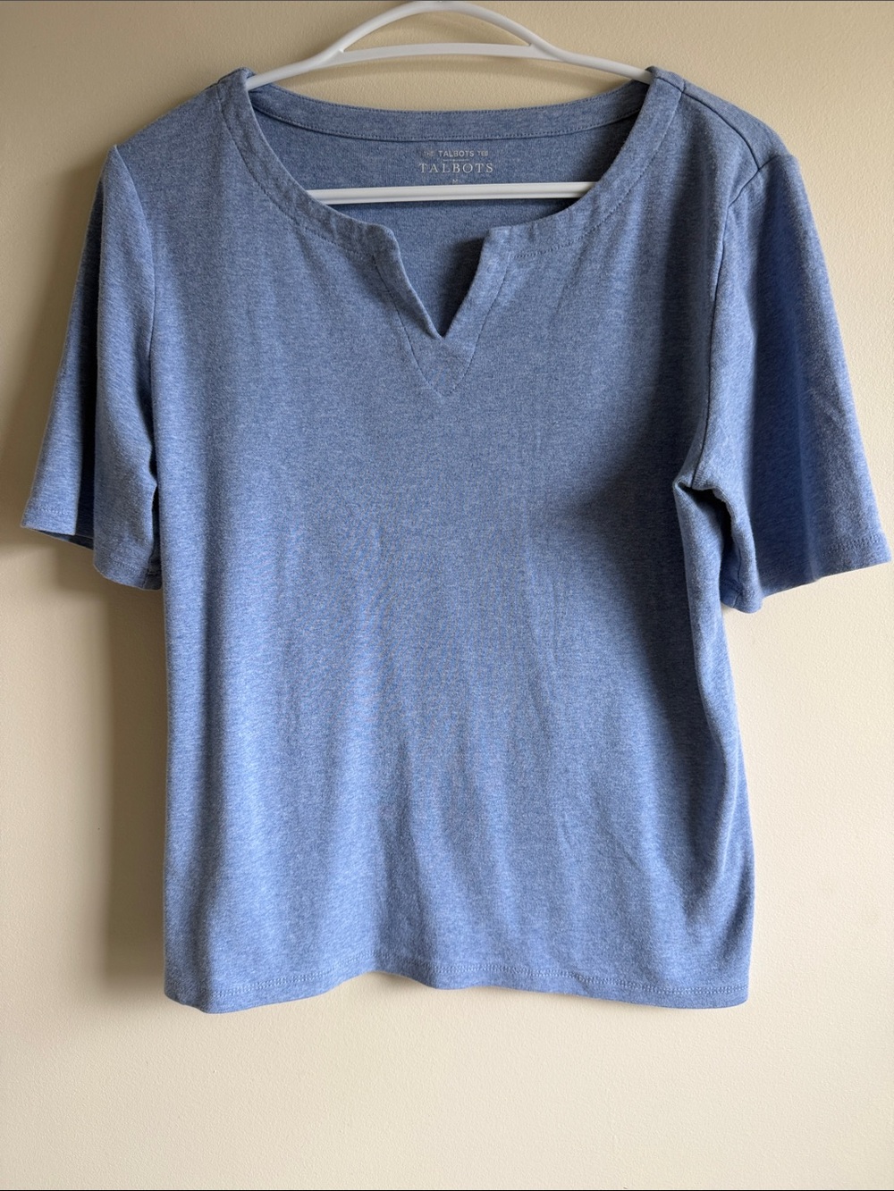 2 for $20. Talbots Women's Blue Notch-Neck Short Sleeve Top